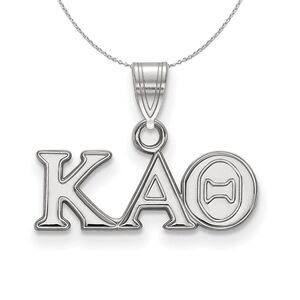 Sterling Silver Kappa Alpha Theta Small Greek Necklace - 24 Inch